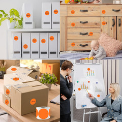Removable Colored Dot Labels, 1.5 Inch Circle Stickers, Waterproof-Writable for