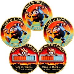 5 PCS Funny Motivational Challenge Coins – Hang in There It Gets Worse Humoro…