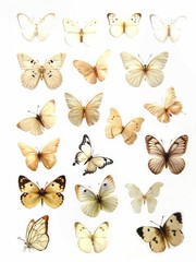 BEAUTIFUL VINYL BUTTERFLY STICKERS 7 7/8″X 5.75″ SHEET #1-T IVORY Fast Shipping