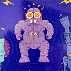 2 Vintage 1993 80’s Hallmark Cards Inc Robot Sticker Sheets 12 Total Stickers