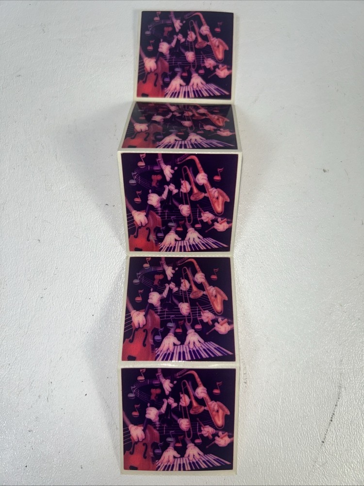 Lot Of 5 Lisa Frank Glossy White Gloved Hands Music Instruments Stickers #341727