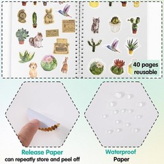 Intricate Moth Design Reusable Sticker Book – 40 Sheets for Crafts & Journaling