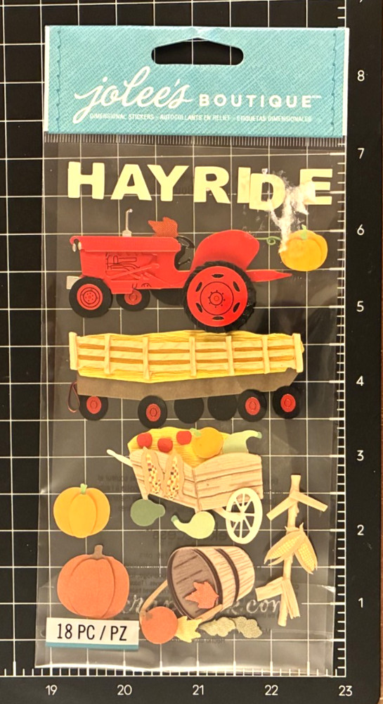 Jolee’s Boutique HAYRIDE Dimensional Stickers Fall Autumn Thanksgiving SPJBLG028