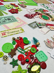 Christmas lot scrapbook planner journal junk collage ephemera paper crafting art