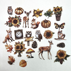 Autumn Cardstock Stickers 25 PCS Scrapbooking Junk Journaling Cards