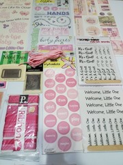 Vintage Baby Girl Scrapbook Embellishment Lot –