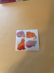 Vintage 1980s Great Seven Pearly Cat Stickers