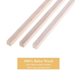 Balsa Wood Sticks 1/8 Inch Square Dowels Rod Strips 12″ Long – Pack of 50 by …