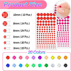 2800 Pcs Self Adhesive Gems Stickers for Crafts,20 Colors Rhinestones for Bedazz