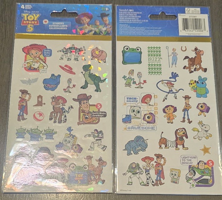 13 Sandylion Disney Pixar Toy Story 5 – 4 Sheet Sticker Packs