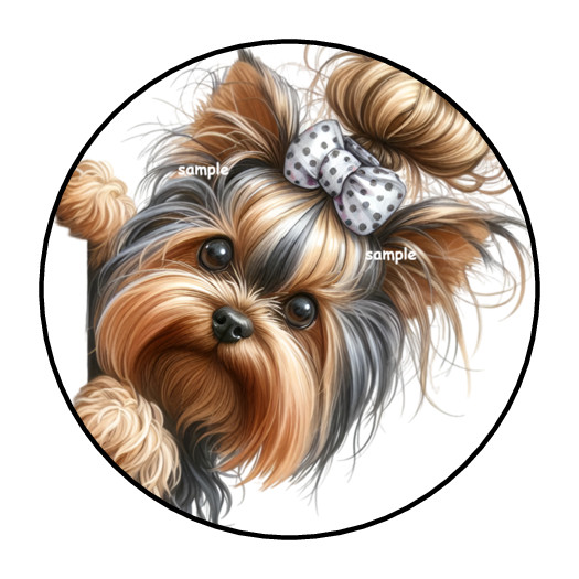 Cute Yorkie Envelope Seals Labels Stickers Favors Tags 1.5″ Round puppy dog (30)