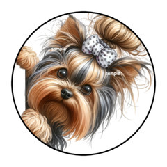 Cute Yorkie Envelope Seals Labels Stickers Favors Tags 1.5″ Round puppy dog (30)