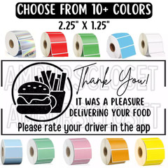50 DoorDash UberEATS Grubhub Delivery 2.25″ STICKERS LABELS SCRATCH RESISTANT