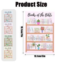 8pcs Books of The Bible Tracker Stickers, 5x7in God Multicolored