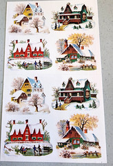 Vintage 1997 John Grossman Winter Homes Sticker Sheet 2 Modules Scrapbooking NOS