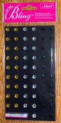 JOLEES Metallic Yellow Black Large Gem BLING ROUND GEMSTONES SCRAPBOOK STICKERS