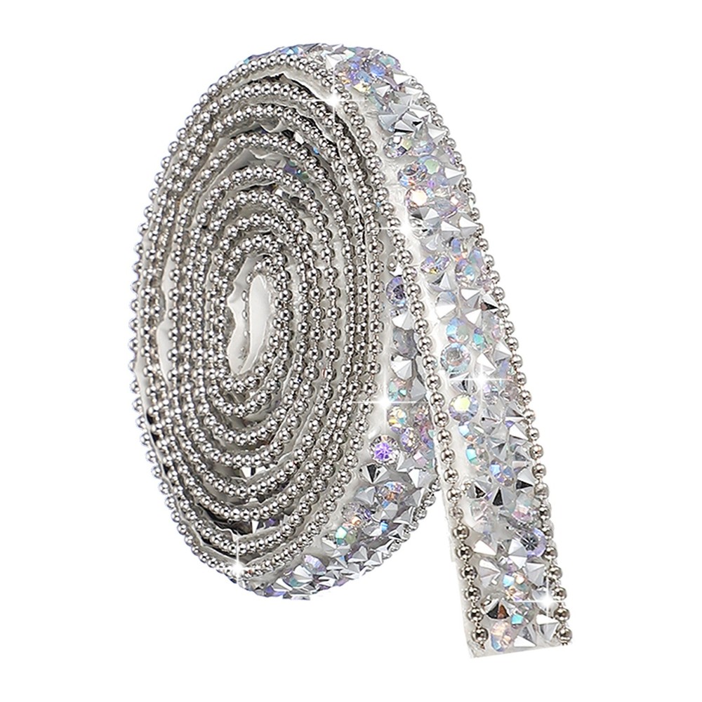 Self Adhesive Resin Rhinestone Strips, Diamond Bling for Crafts, Silver AB