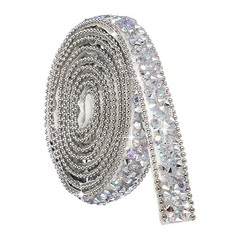 Self Adhesive Resin Rhinestone Strips, Diamond Bling for Crafts, Silver AB