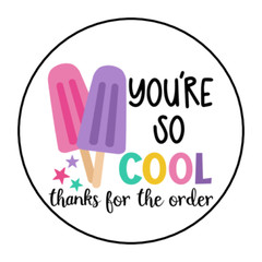 30 THANKS FOR YOUR ORDER STICKERS ENVELOPE SEALS LABELS 1.5″ ROUND ICE CREAM