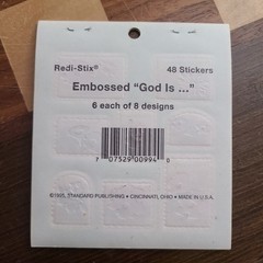 Vintage 1995 Redi-Stix Embossed Christian Stickers Scrapbooking 6 new sheets