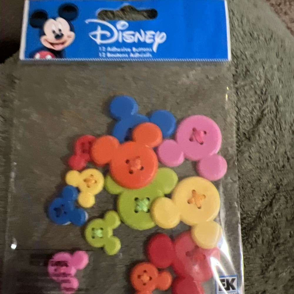 NEW EK Success Disney Mickey 12 adhesive buttons
