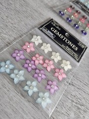 Sticker Lot Flowers Scrapbooking 3D Stickers Floral Gemstone Spring Jolee’s #119