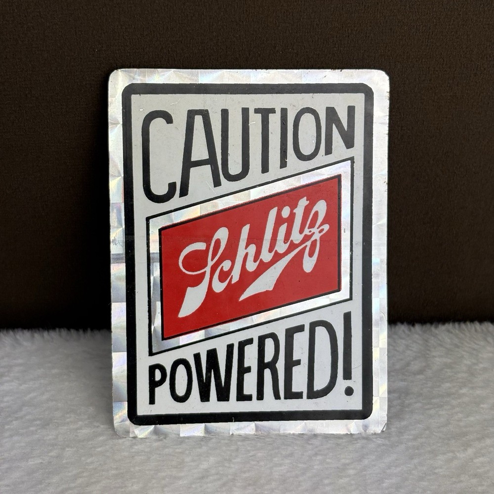 Vtg 1980s Schlitz Beer Advertising Promo Vending Machine Prism Sticker 70s HTF!