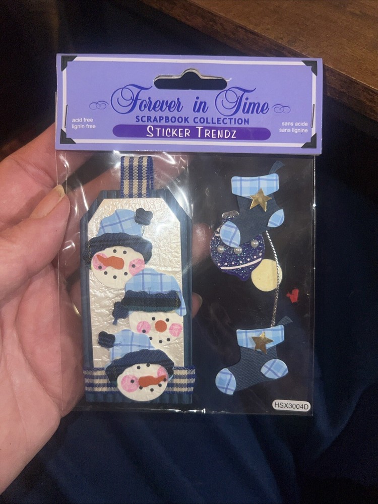 Forever in time Sticker Trendz Handmade 5.5″ x 4″ Snowmen Luggage Tag Stocking