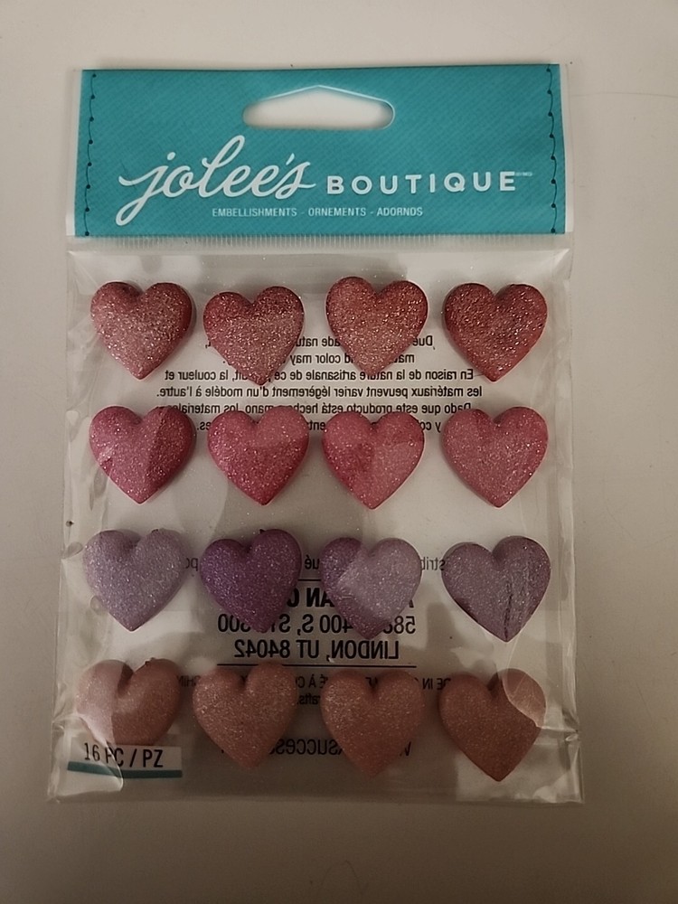 Jolees Boutique Glitter Heart Repeats scrapbooking stickers