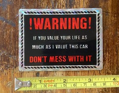 Vtg 1970s Don’t Mess with Car Auto Novelty Vending Machine Prism Sticker 80s!