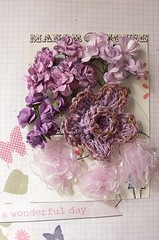 18 ROSES & 4 other Flowers – 5 Tones of ORCHID MAUVE – PAPER & SILK 20-70mm HH1