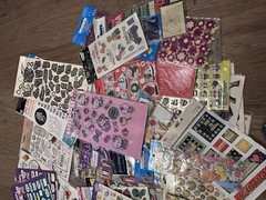 HUGE Lot 75+ Sheets Scrapbooking / Art Supplies / Embellishments Stickers Stamps