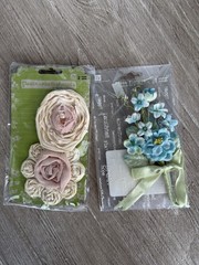 NEW – 25 Lot Prima Flowers Floral Embellishments Scrapbooking Cards Mixed Media