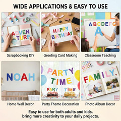100Pcs 3Cm/1.2 Inch Coloful Felt Letters Stickers Self-Adhesive A-Z Alphabet Let