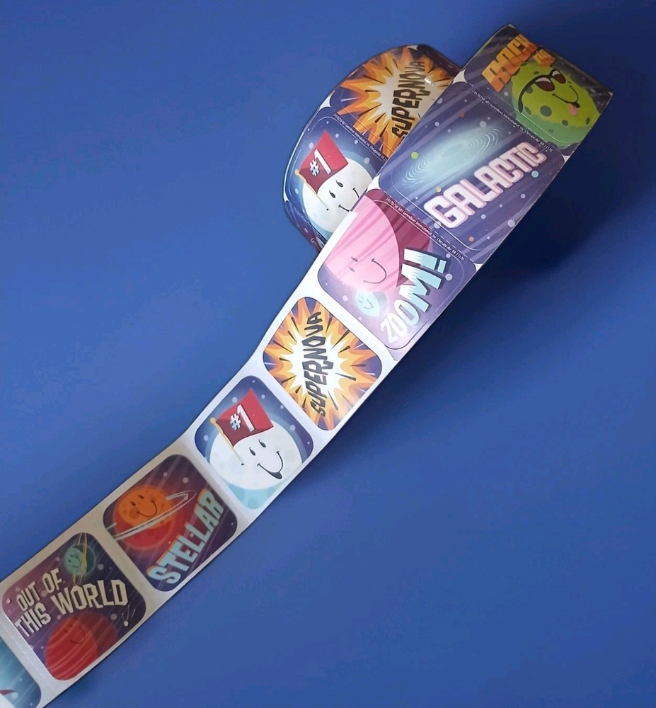 Vintage Roll Of space Galactic Teacher Reward Astronaut Star Reward STICKERS