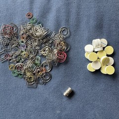 Scrapbooking Embellishments Lot Metal Tags Bottle Caps Eyelets Brads Multicolor