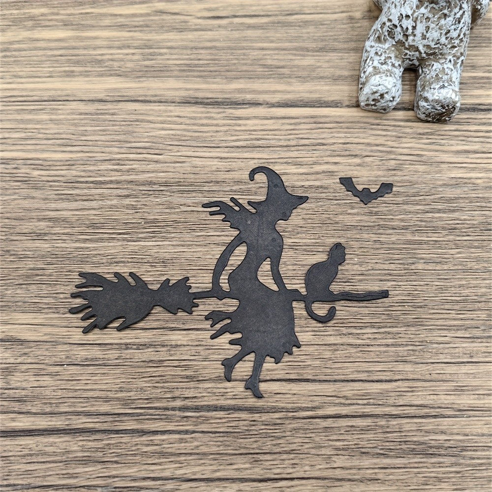 Witch Bat Halloween Flying Broom Metal Die Cutting Cut Dies