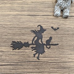 Witch Bat Halloween Flying Broom Metal Die Cutting Cut Dies