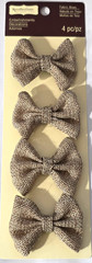 Recollections Signature Fabric Bows Embellishments – BURLAP – 4pcs