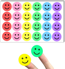 600 Pieces, 1 Inch – Smiling Happy Smile Face Stickers for Reward – 6 Colors