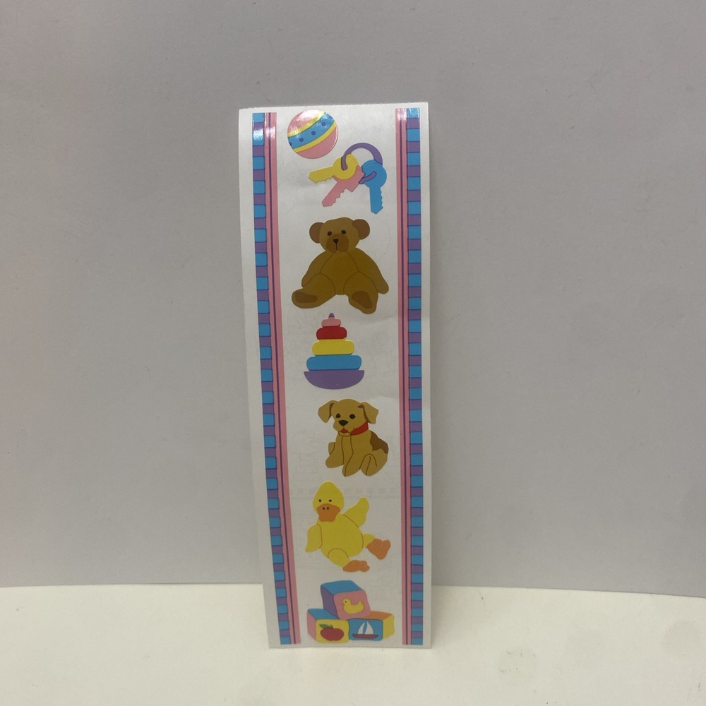 Vintage 2000 Mrs. Grossman’s Stickers BABY TOYS-1 Sheet Stuffed Teddy Bear Block