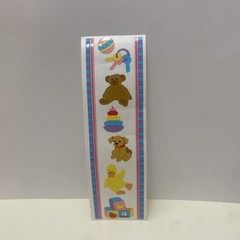 Vintage 2000 Mrs. Grossman’s Stickers BABY TOYS-1 Sheet Stuffed Teddy Bear Block