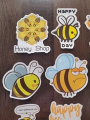 STICKERS x 10 BEE Honey Bee Positive Apiculture Beehive Cartoon Sticker BEH1
