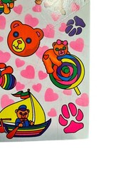 Vintage Rare Lisa Frank Sticker Sheet Ballerina Bears Sailboats Lollipops S124