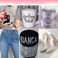 Clear Rhinestones Stickers, 2100Pcs Self Adhesive Rhinestones for Face, Bling Je