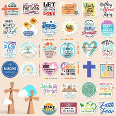200 Inspirational Christian Stickers for Water Bottles, Journaling, and Crafts