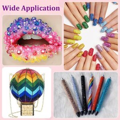 34000Pcs Multicolor 3mm Resin Rhinestones Bedazzling Kit with Glue Set