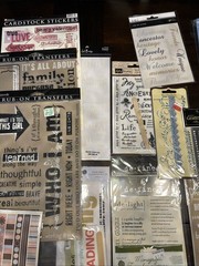 Large Lot of Crafting Scrapbooking Supplies Gems Stickers Transfers