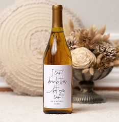 Pregnancy Reveal Wine Label Stickers for Family, Friends, 3X Small Labels, Grand