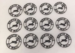 Christmas Die Cuts * North Pole Tag Topper * Set of 12 Black or White Cardstock